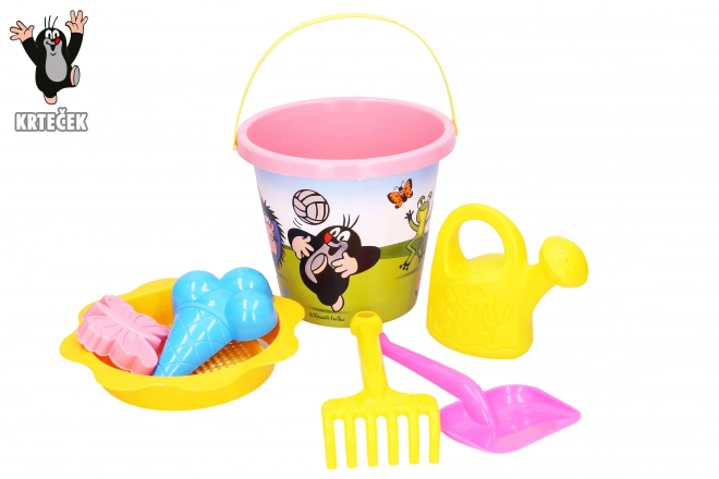 Set za pijesak Krtek veliki 3,5 L ružičasta
