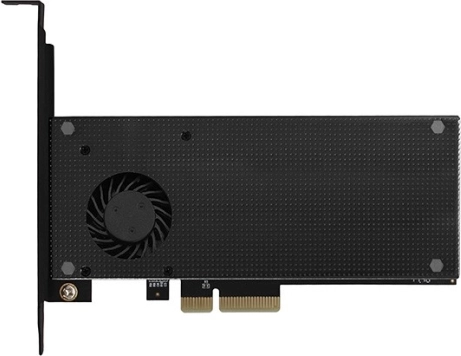 Interni PCIe x4 adapter za 1× M.2 NVMe M‑key i 1× M.2 SATA B‑key s aktivnim i pasivnim hlađenjem AXAGON