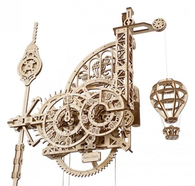 Ugears 3D drvene mehaničke puzzle Zidni sat Aero