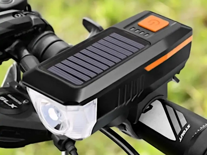 Prednje LED svjetlo za bicikl sa solarnim punjenjem i trubom