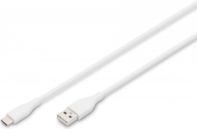 Silikonski kabel USB-A na USB-C 60W 0,5 m bijeli