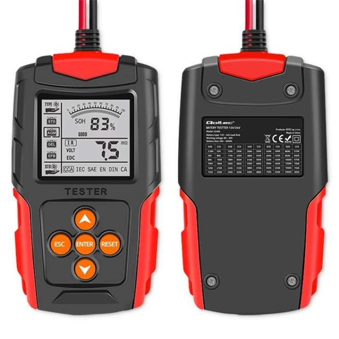 Digitalni tester baterija s LCD zaslonom | 12V | 24V | 3Ah-200Ah