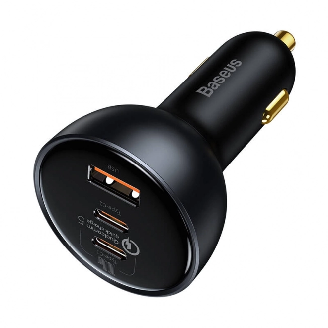 Punjač za auto Baseus Qualcomm, USB, 2x USB-C, 160 W (siva)