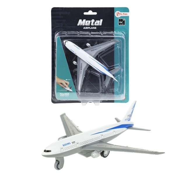 Metalni avion 14cm s povratnim mehanizmom na kartici