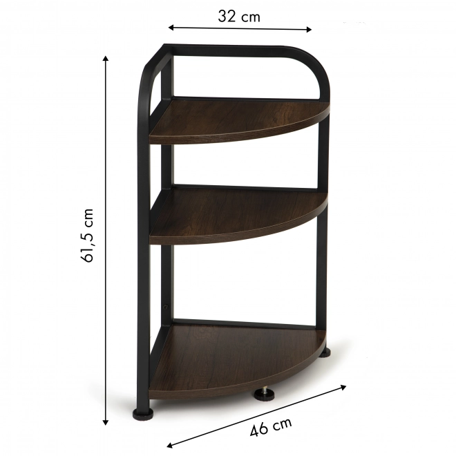 Kutna polica ModernHome u loft stilu, 3 police
