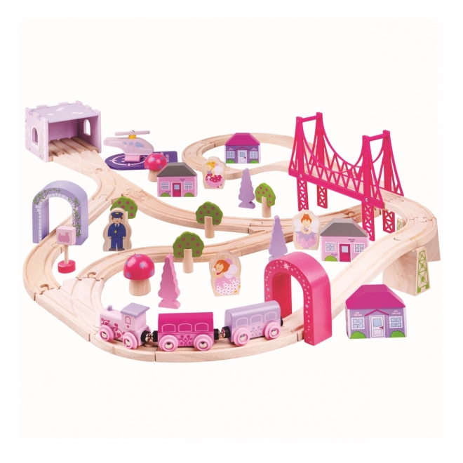 Bigjigs Rail Drvena velika vlakić-pruga princeze