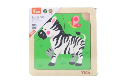 Drvene puzzle 4 dijela - zebra