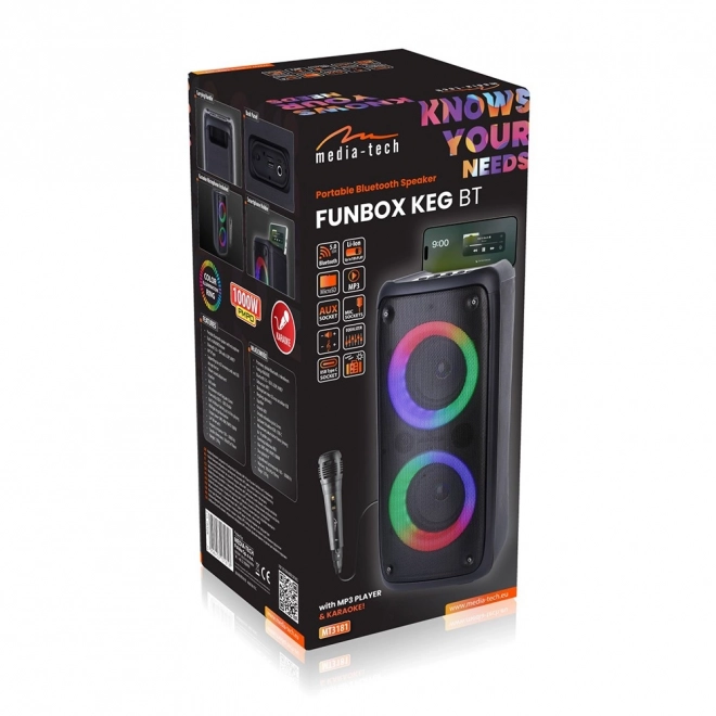 FUNBOX BT Zvučnik MT3181 Bluetooth 5.0/TWS/MP3/MicroSD/USB/AUX/Ekvalizator/Jack 6.3/RGB/USB-C/ RMS 40W/PMPO 1000W