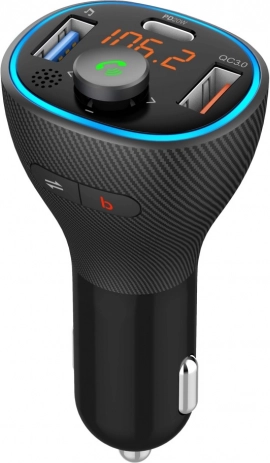 FM odašiljač za automobil s Bluetoothom, USB-om i LED zaslonom