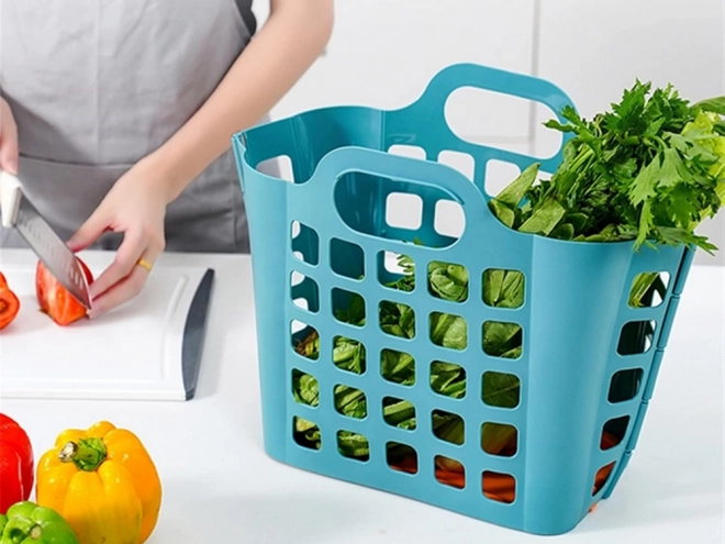 Plastična sklopiva košara za kupnju i košara za rublje
