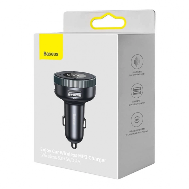 Baseus Enjoy Bežični punjač MP3 za auto, Bluetooth 5.0, microSD, AUX (crna)