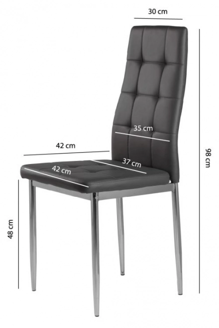 Set 4 modernih sivih stolica s prošivenim sjedalom