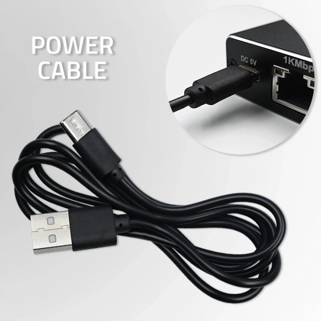 Splitter mini SWITCH 1x2 porta RJ45 | 1000Mbps | USB-C| Aluminij