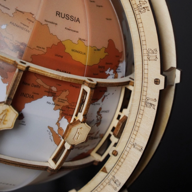 RoboTime 3D drvene mehaničke puzzle Svjetleći globus