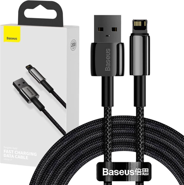 Baseus Tungsten Gold kabel USB – Lightning 2,4 A 2 m – crna
