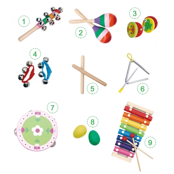 Glazbeni set od 14 instrumenata + torba Ecotoys