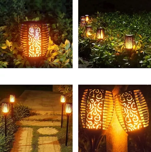 Garlov Solarna vrtna lampa - baklja, set 4 kom