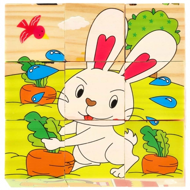 Drvene edukativne puzzle farma