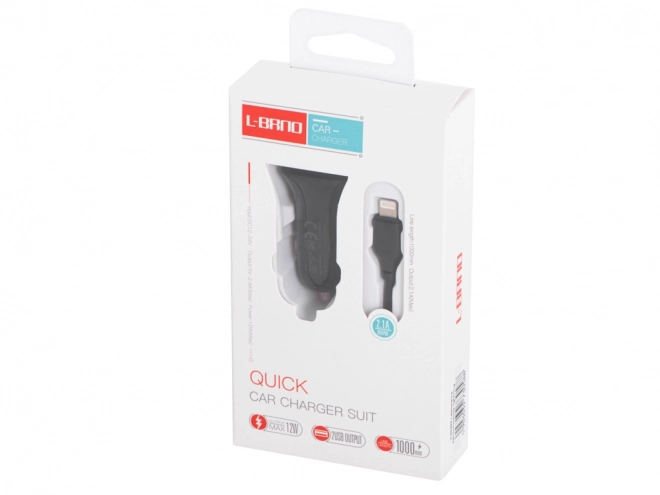L-BRNO Dvostruki punjač za auto USB + Lightning