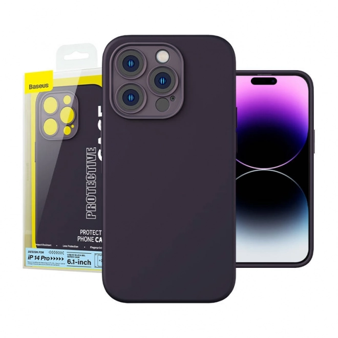 Baseus silikonska futrola za iPhone 14 Pro uključujući kaljeno staklo i set za čišćenje
