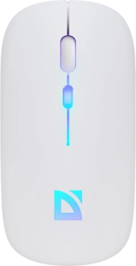 Bežični tihi miš DEFENDER Touch, Bluetooth + 2,4 GHz, RGB, bijela