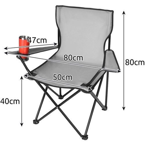 Ribarska / kamping sklopiva stolica / fotelja - siva