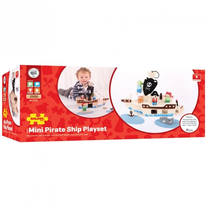 Drvena gusarska lađa s priborom od Bigjigs Toys