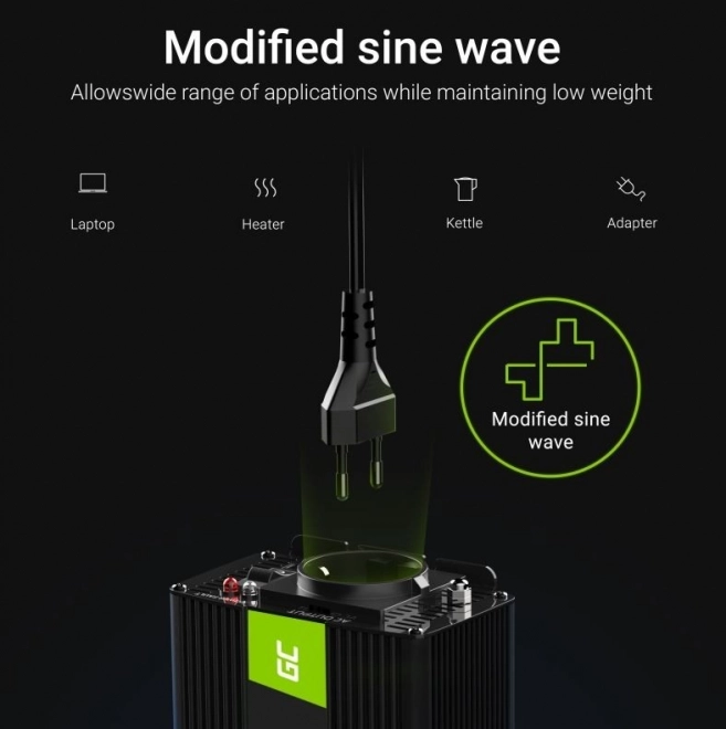 Prijenosni pretvarač napona Green Cell 12V na 230V 1000W/2000W