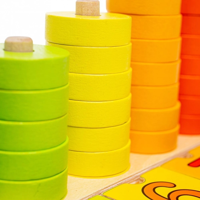 Bigjigs Toys drvena ploča s označenim prstenovima