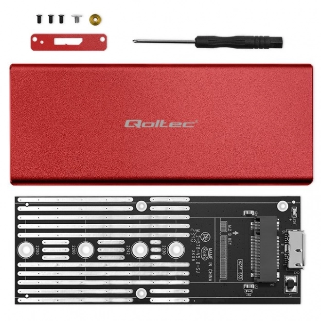 Ormarić | Kućište za disk M.2 SSD | SATA | NGFF | USB 3.0 | Superspeed 5Gb/s | 2TB | Crvena boja