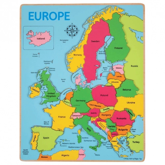 Bigjigs Toys Drvene puzzle mapa Europe 25 dijelova