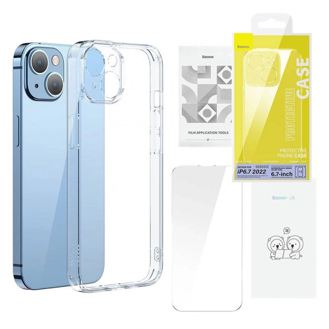 Prozirna Staklena Maskica Baseus SuperCeramic i set kaljenog stakla za iPhone 14 – Plus