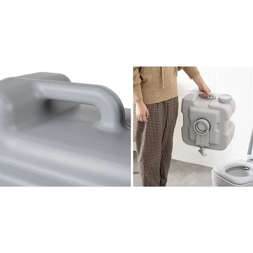 Trizand 24498 Prijenosna Kamping Toaleta 20 + 12 l, siva