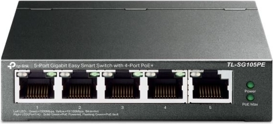 TP-Link 5‑portni gigabitni Easy Smart preklopnik s 4× PoE+