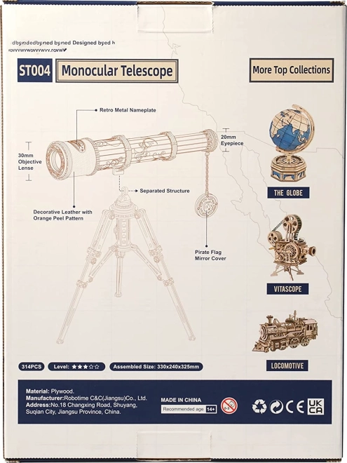 ROBOTIME Rokr Drveni Model Monokularnog Dalekozora