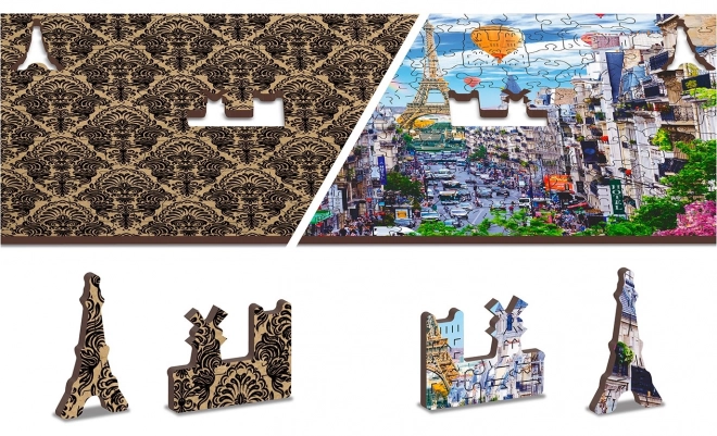 Drvene puzzle užurbani Pariz 2u1