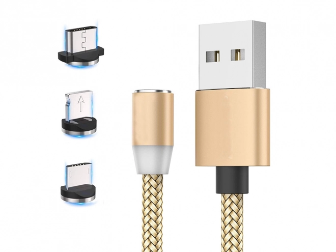 Magnetski punjač kabel 3u1 micro USB, tip-c i lightning, 1m
