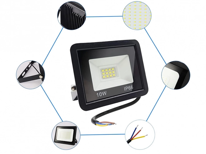 Vanjski LED halogeni reflektor 10W 6000K vodootporan