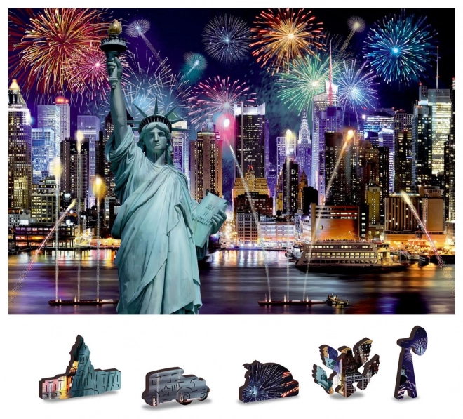 Drvene puzzle Noćni New York 2u1