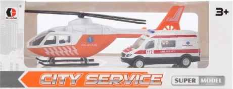 Metalni set: hitna pomoć i helikopter za djecu