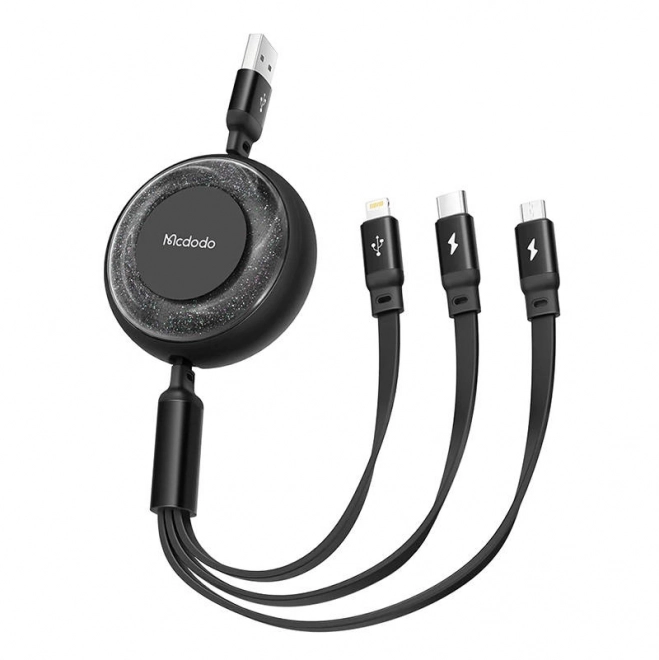Kabel 3v1 s USB na USB-C / Lightning / Micro USB, Mcdodo CA-3570, 1,2 m (crni)