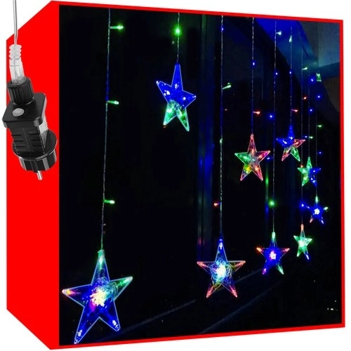 LED šareni zastor sa zvjezdicama - 2,5 m, 108 LED