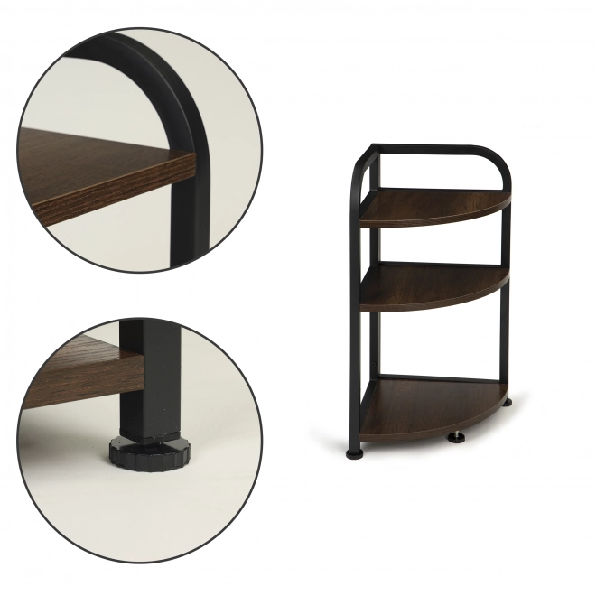 Kutna polica ModernHome u loft stilu, 3 police