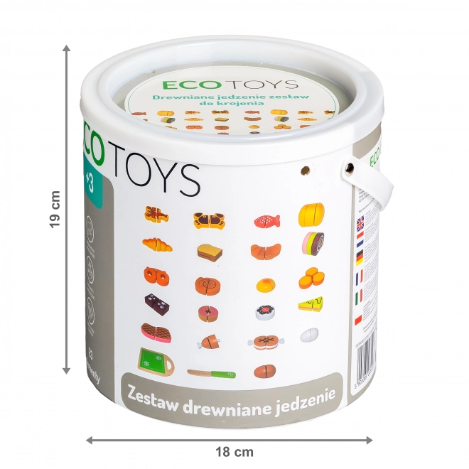 Drvene namirnice za rezanje 23 komada ECOTOYS