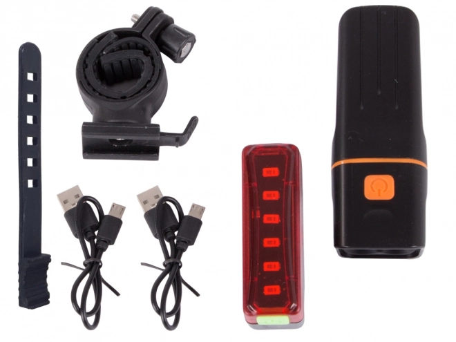 Set prednjih i stražnjih LED svjetala za bicikl s USB punjenjem