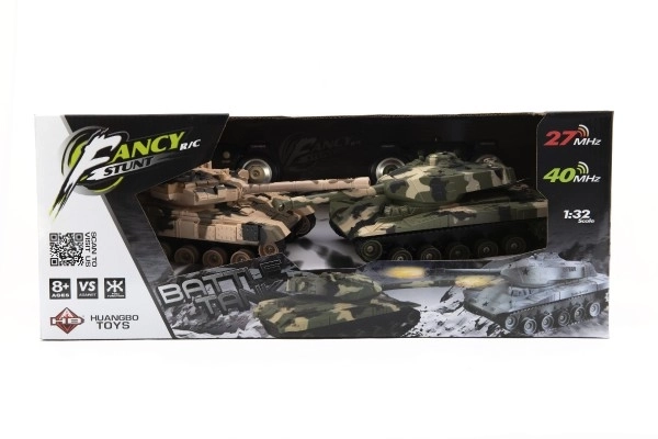 Tank RC 2ks 25cm tenkovska bitka+dop. paket 27MHZ i 40MHz kamuflaža sa zvukom i svjetlom u kut. 50x20x23cm