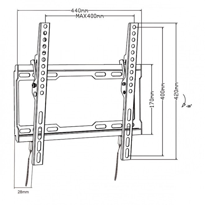 Držač za TV 32-70'' 45kg MC-412 VESA 400x400