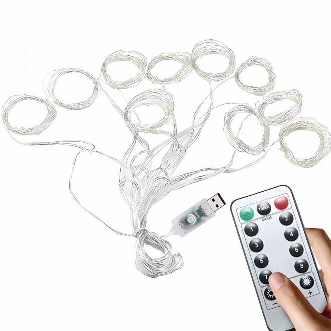 Božićne svjetlosne zavjese 300 LED toplo bijelo USB