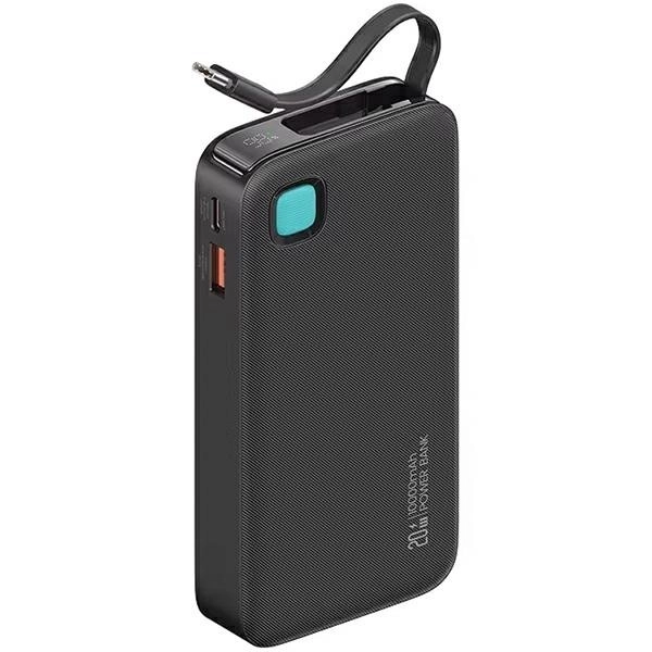 Powerbank s kapacitetom 10000mAh i brzim punjenjem 20W s ugrađenim USB-C kabelom