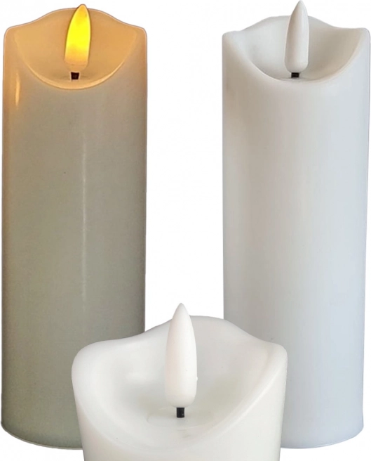LED svijeća s pomičnim plamenom, bijela, 12,5 × 5 cm